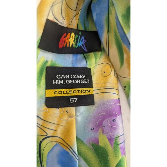 Garcia Multi print mens silk tie Can i keep him George Collection 57 Easter - Picture 7 of 8